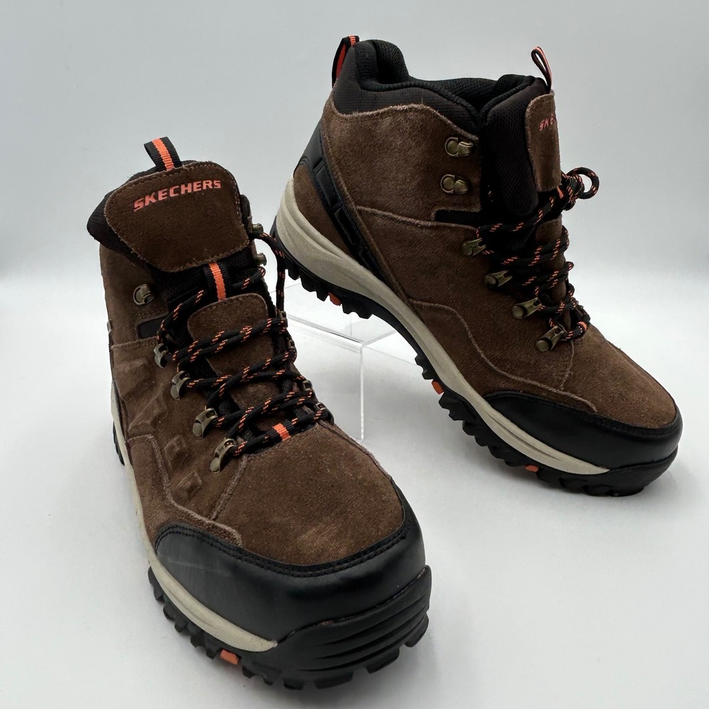 Skechers Hiking Boot Relment Pelmo Mens 11 Brown Waterproof Relaxed Cool Leather